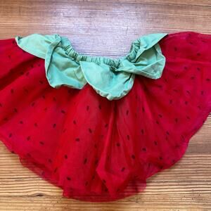 Gymboree red strawberry tulle elastic waistband skirt SIZE 2T